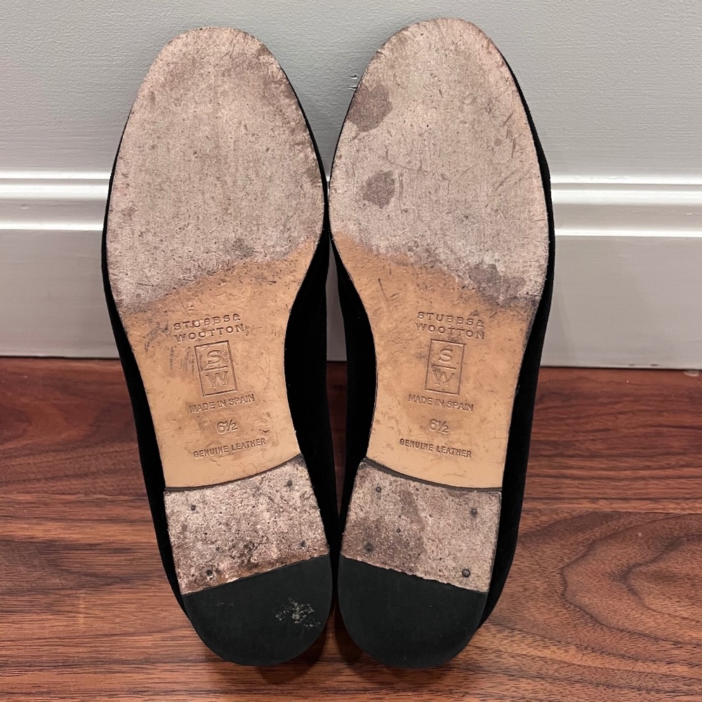 Stubbs & Wootton "Screw You" College Slippers in Black Velvet - Picture 3 of 3